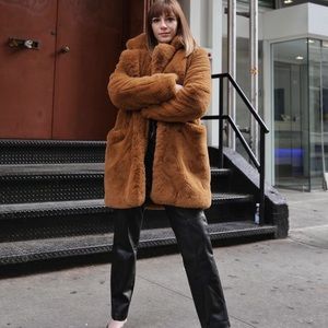 APPARIS Faux Fur Jacket Chestnut